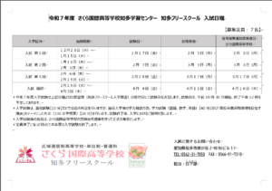 令和7年度　入試日程|さくら国際高等学校